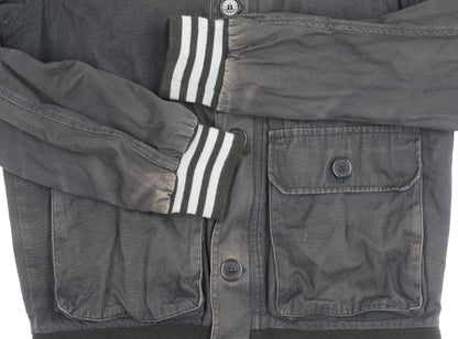Adidas Mens Black Small Cotton Bomber Jacket with Pockets