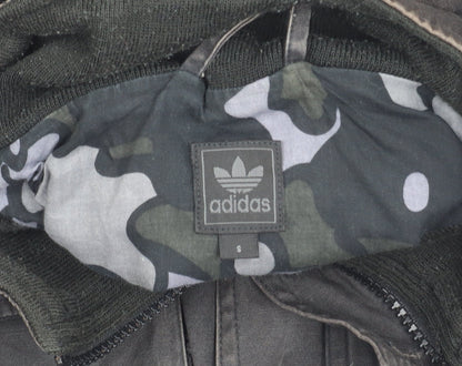 Adidas Mens Black Small Cotton Bomber Jacket with Pockets