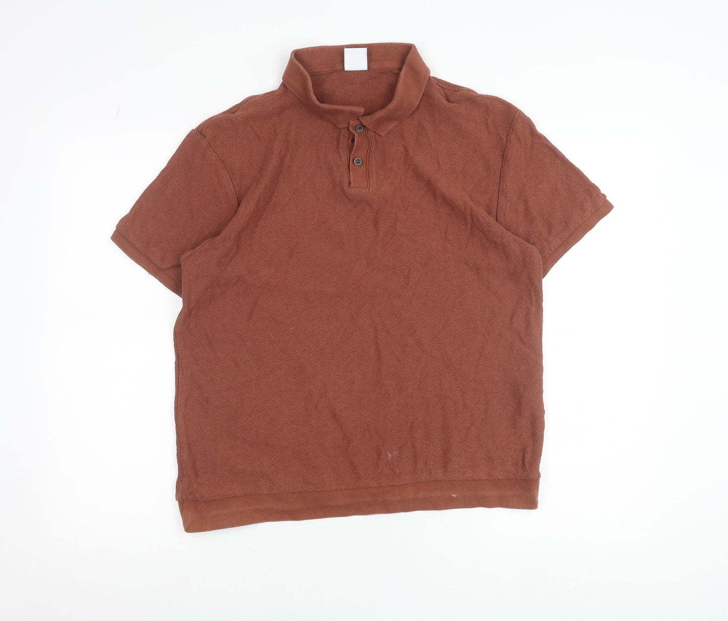 Zara Men's Brown Cotton Polo Shirt Size M Short Sleeve Casual
