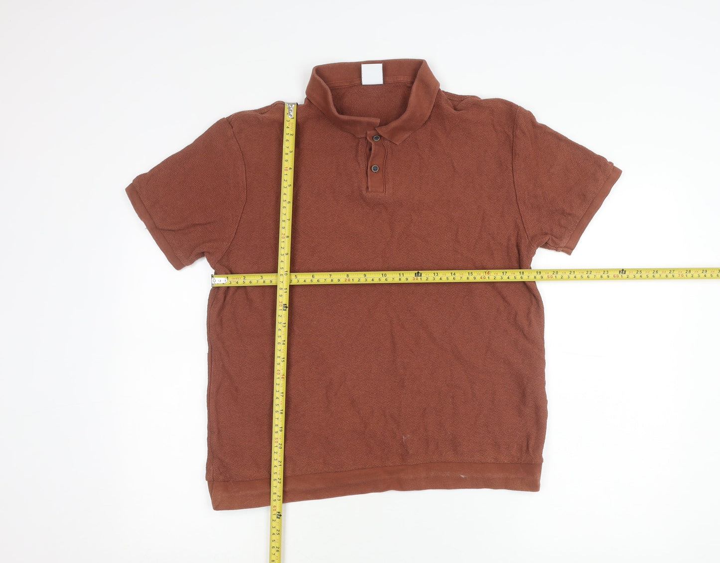 Zara Men's Brown Cotton Polo Shirt Size M Short Sleeve Casual