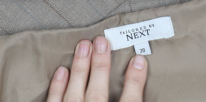 Next Women Beige Striped Flare Skirt Size 20 Knee Length Workwear