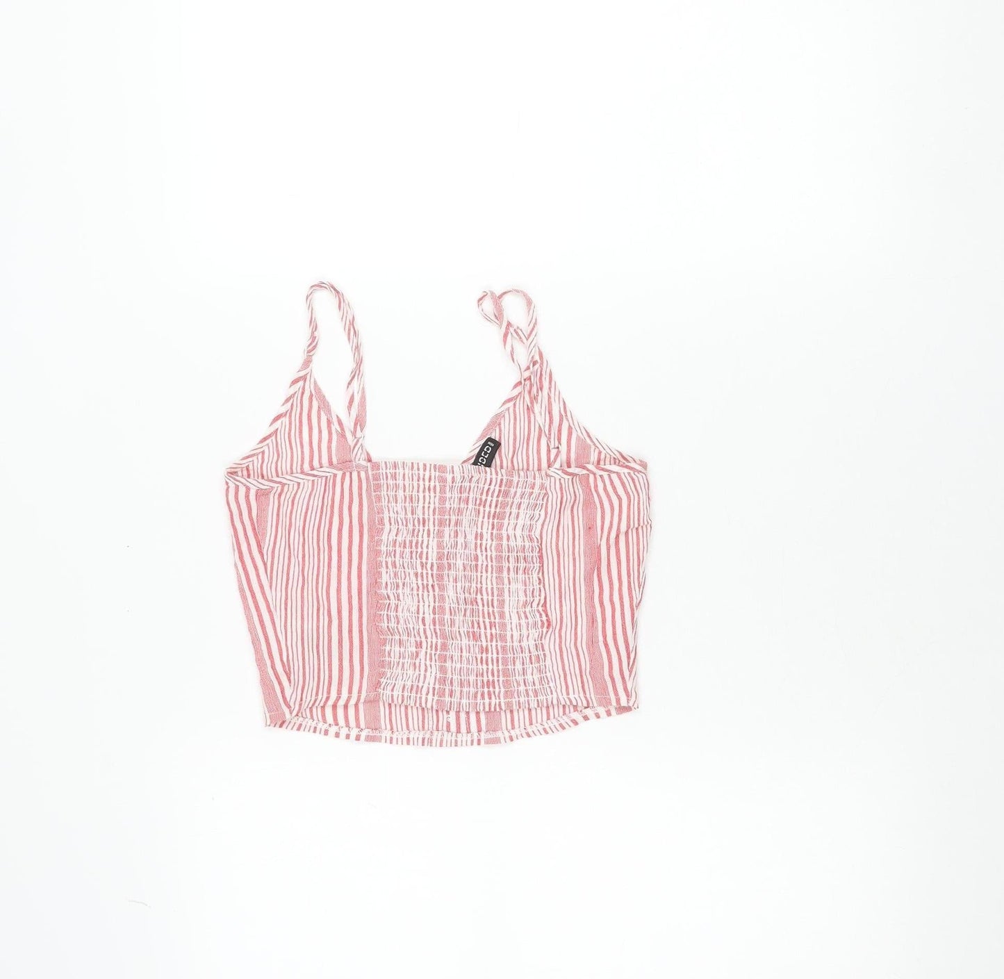 H&M Divided Womens Red Striped Cropped Viscose Tank Top Size 6