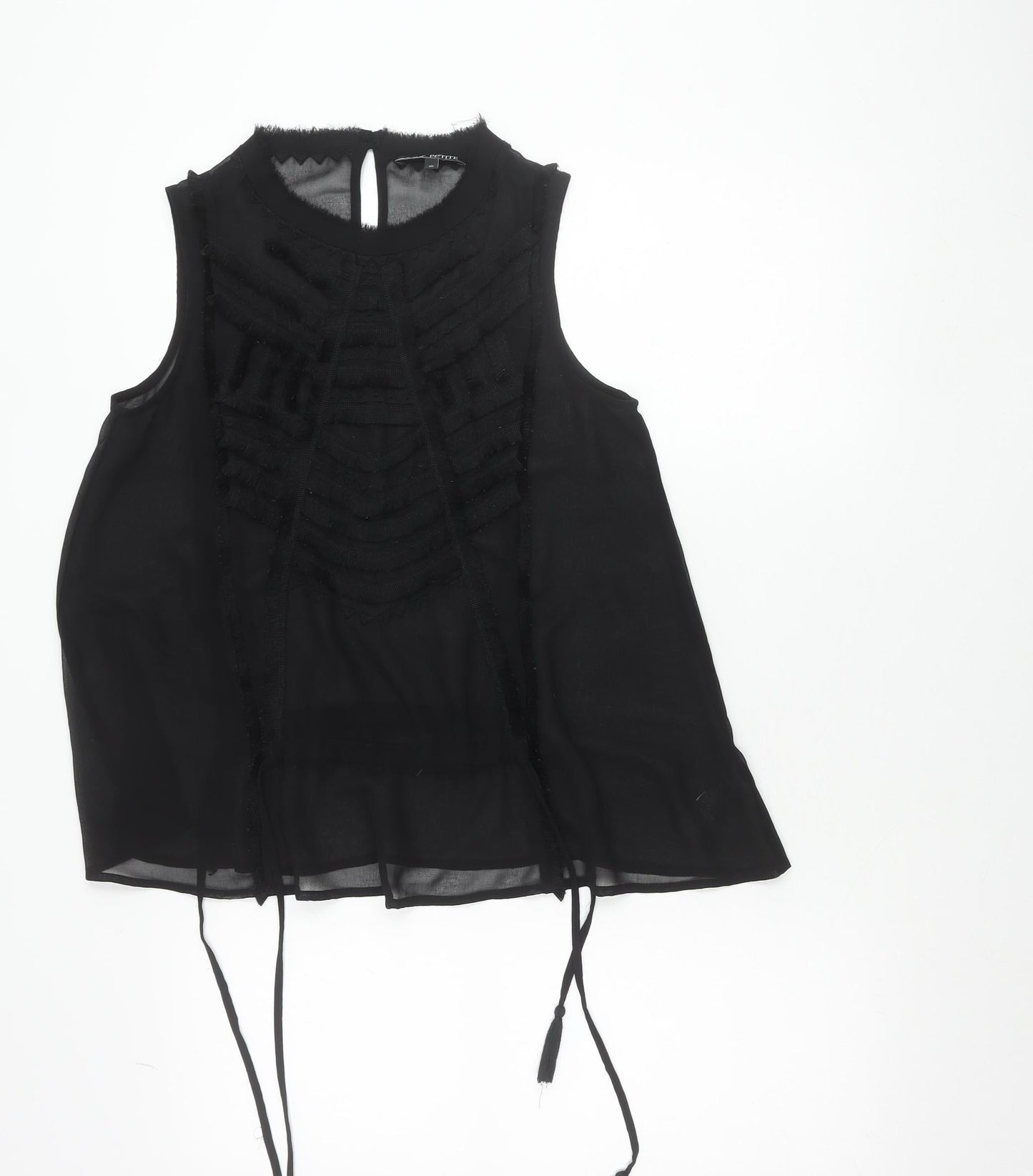 Next Petite Women’s Black Sleeveless Tunic Blouse Size 10