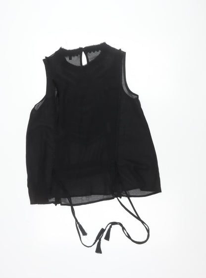 Next Petite Women’s Black Sleeveless Tunic Blouse Size 10