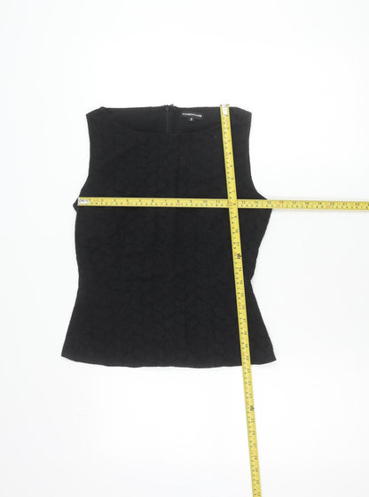 Warehouse Women’s Black Cotton Lace Blouse UK 10 Sleeveless