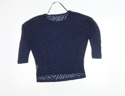 Atmosphere Womens Blue Lace Tunic Blouse UK 8 3/4 Sleeve