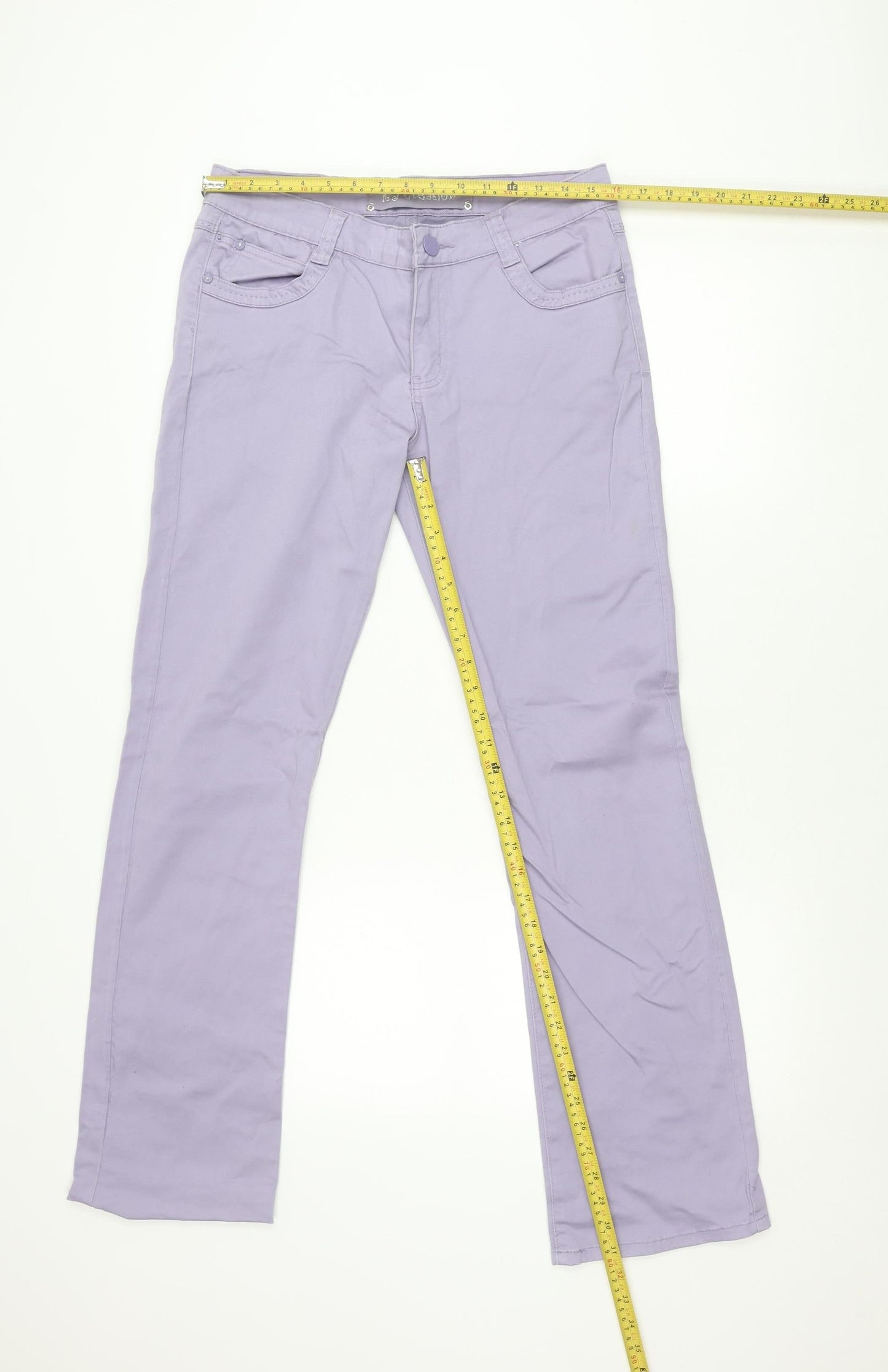 KY Création Womens Purple Straight Jeans XL Cotton Stretch