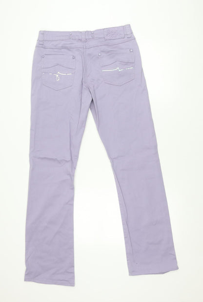 KY Création Womens Purple Straight Jeans XL Cotton Stretch