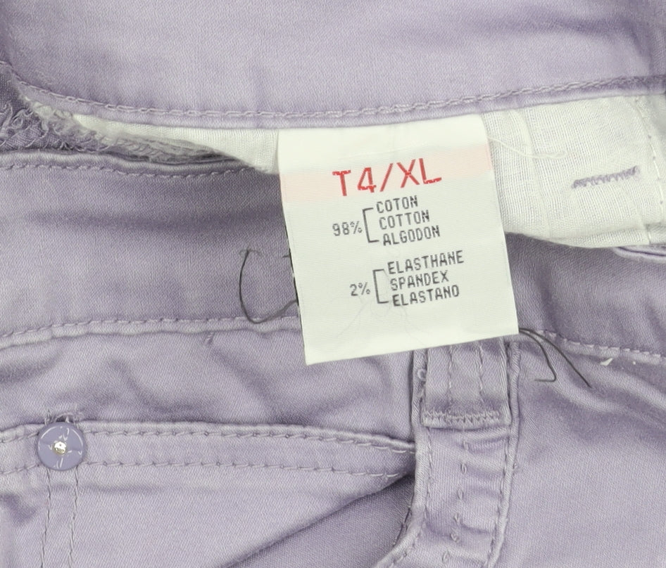 KY Création Womens Purple Straight Jeans XL Cotton Stretch