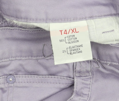 KY Création Womens Purple Straight Jeans XL Cotton Stretch