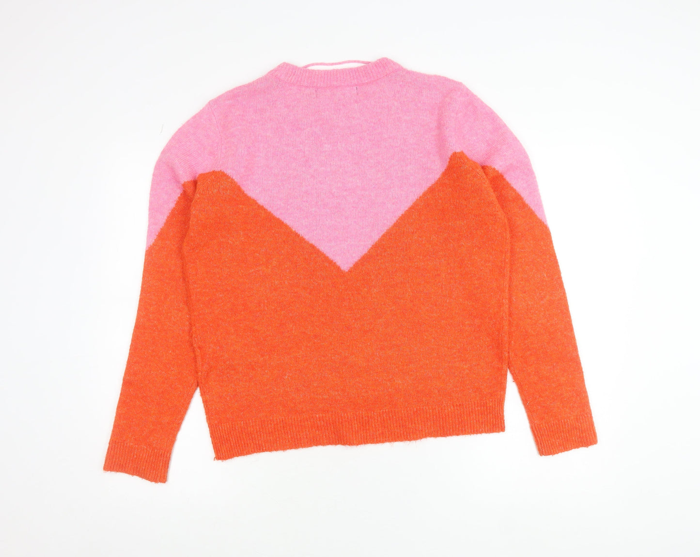 Vero Moda Women’s Pink Orange Pullover Jumper Size S Crew Neck Knit