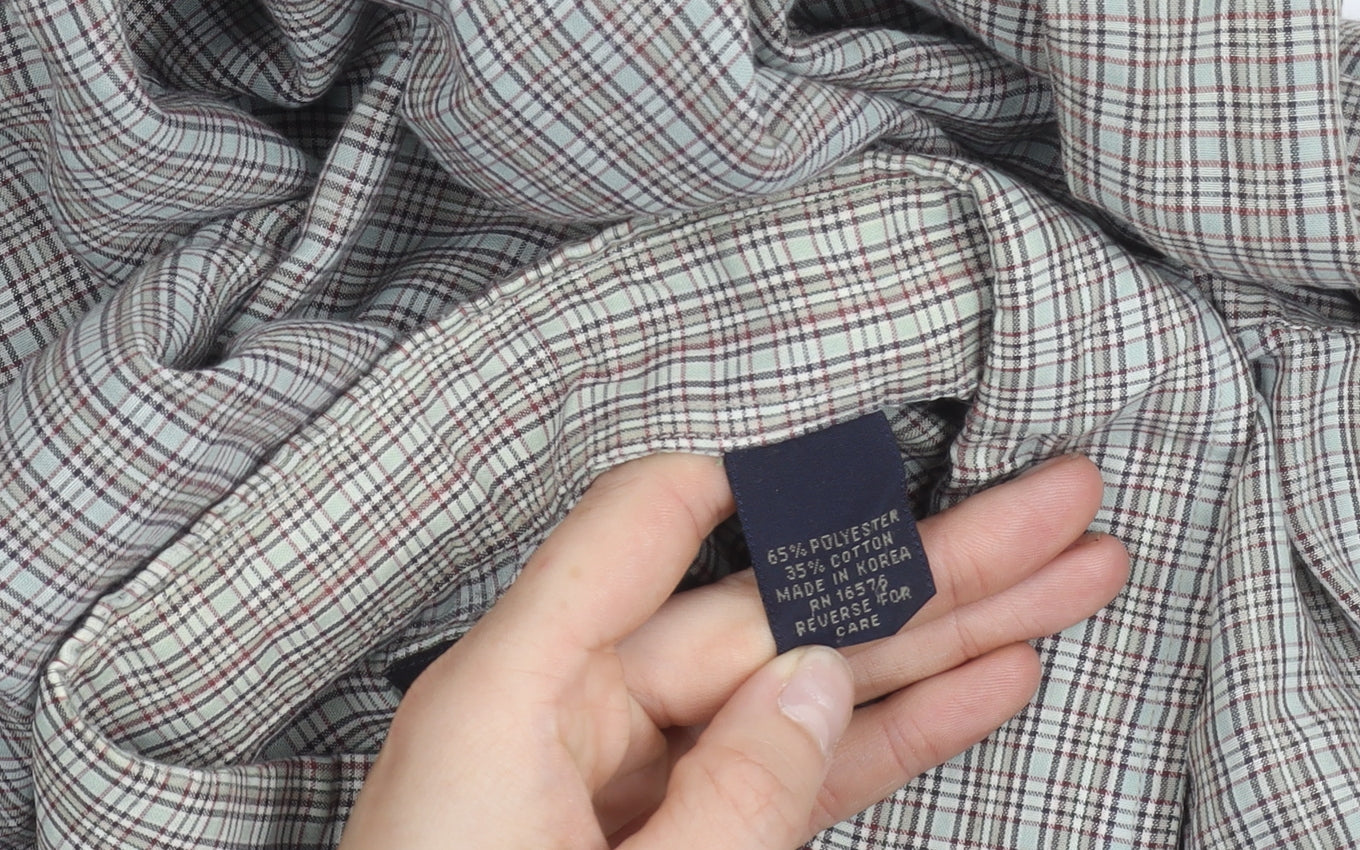 SRT Men’s Multicolour Check Shirt 2XL Tall Long Sleeve Button Up