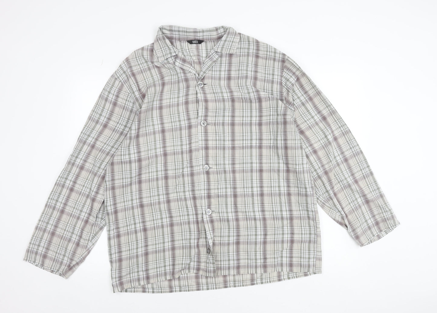 Marks and Spencer Womens Multicoloured Plaid Button-Up Shirt L