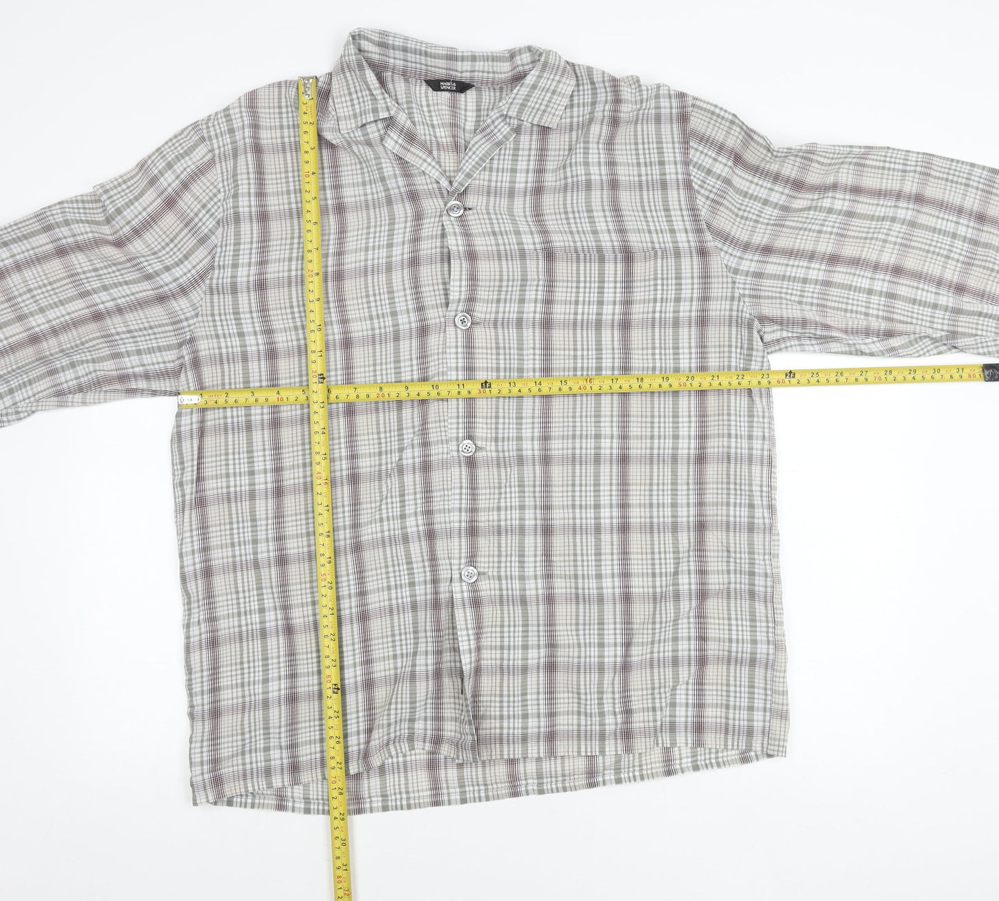 Marks and Spencer Womens Multicoloured Plaid Button-Up Shirt L