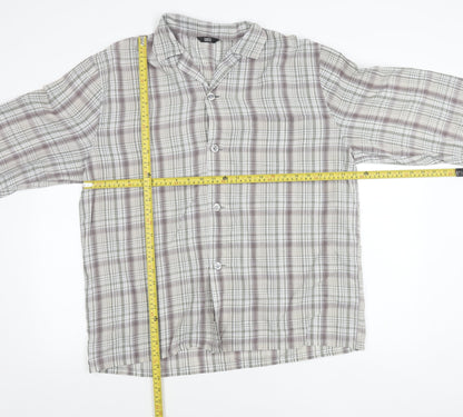 Marks and Spencer Womens Multicoloured Plaid Button-Up Shirt L