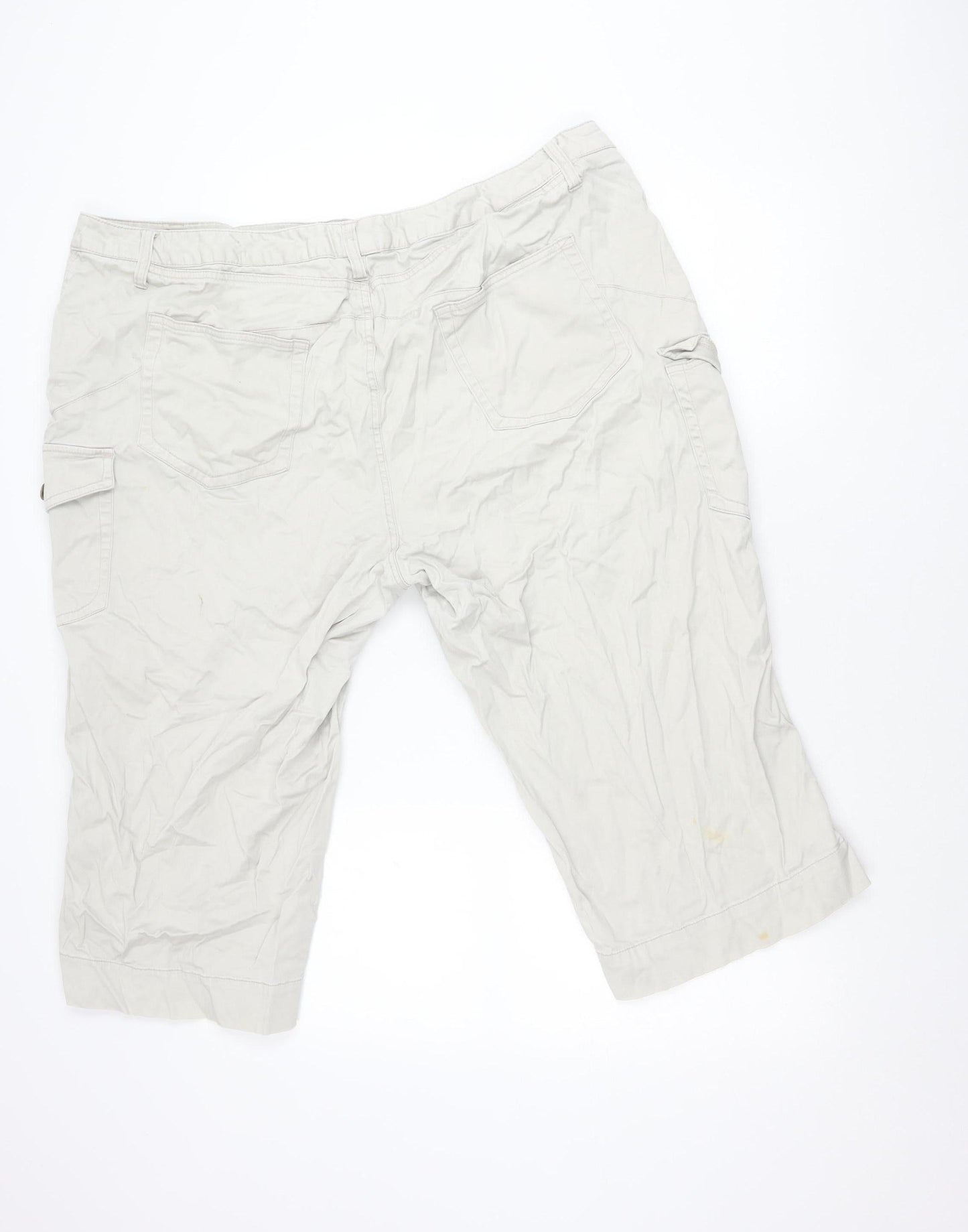 Faded Glory Unisex Beige Cargo Shorts 26W Relaxed Cotton Stretch