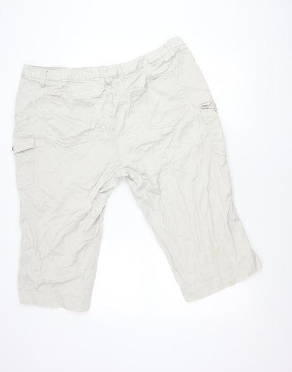 Faded Glory Unisex Beige Cargo Shorts 26W Relaxed Cotton Stretch