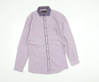 Next Men’s Purple Slim Fit Long Sleeve Cotton Shirt 14.5in