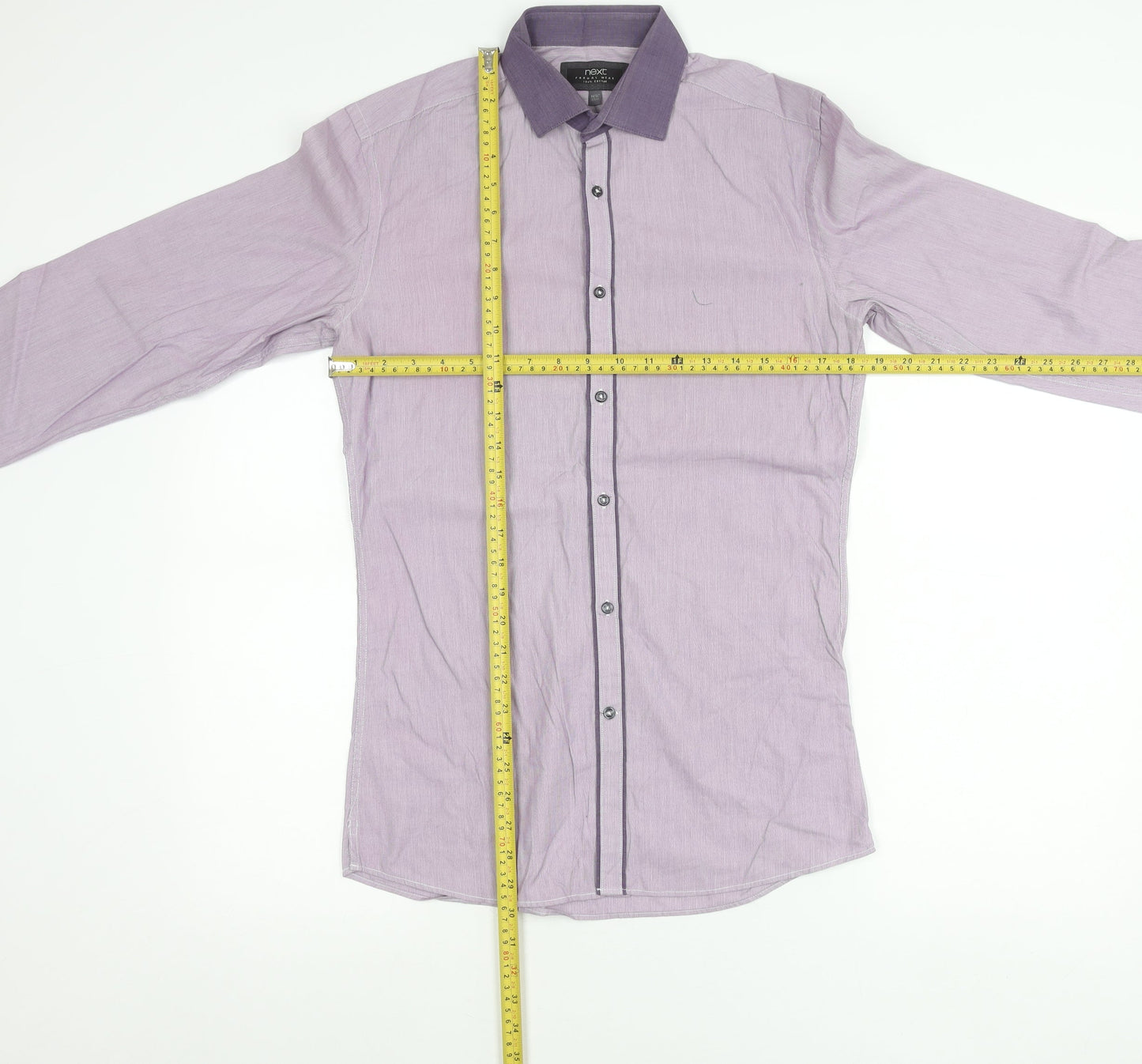 Next Men’s Purple Slim Fit Long Sleeve Cotton Shirt 14.5in