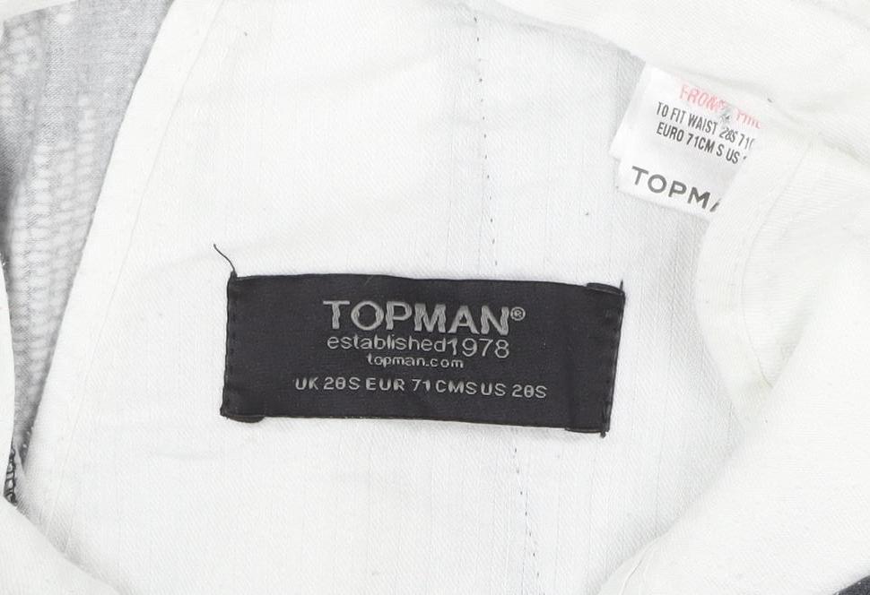 Topman Women Black Check Slim Fit Stretch Trousers Size 10