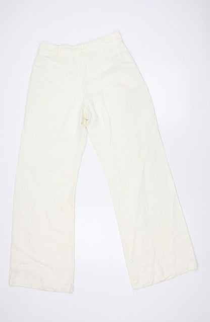 Deborah Veale Womens Ivory Size 10 Straight Corduroy Trousers