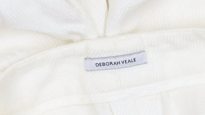 Deborah Veale Womens Ivory Size 10 Straight Corduroy Trousers