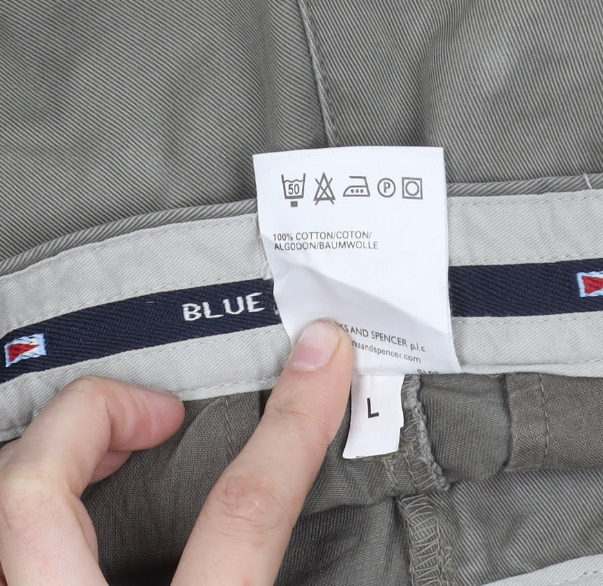 Marks and Spencer Unisex Adults Brown Chino Trousers L 38W 29L
