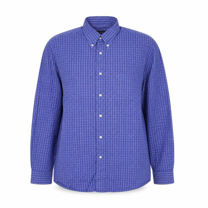 Next Womens Blue Checked Button-Up Cotton Shirt Size 10