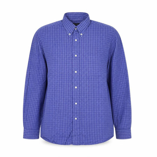 Next Womens Blue Checked Button-Up Cotton Shirt Size 10