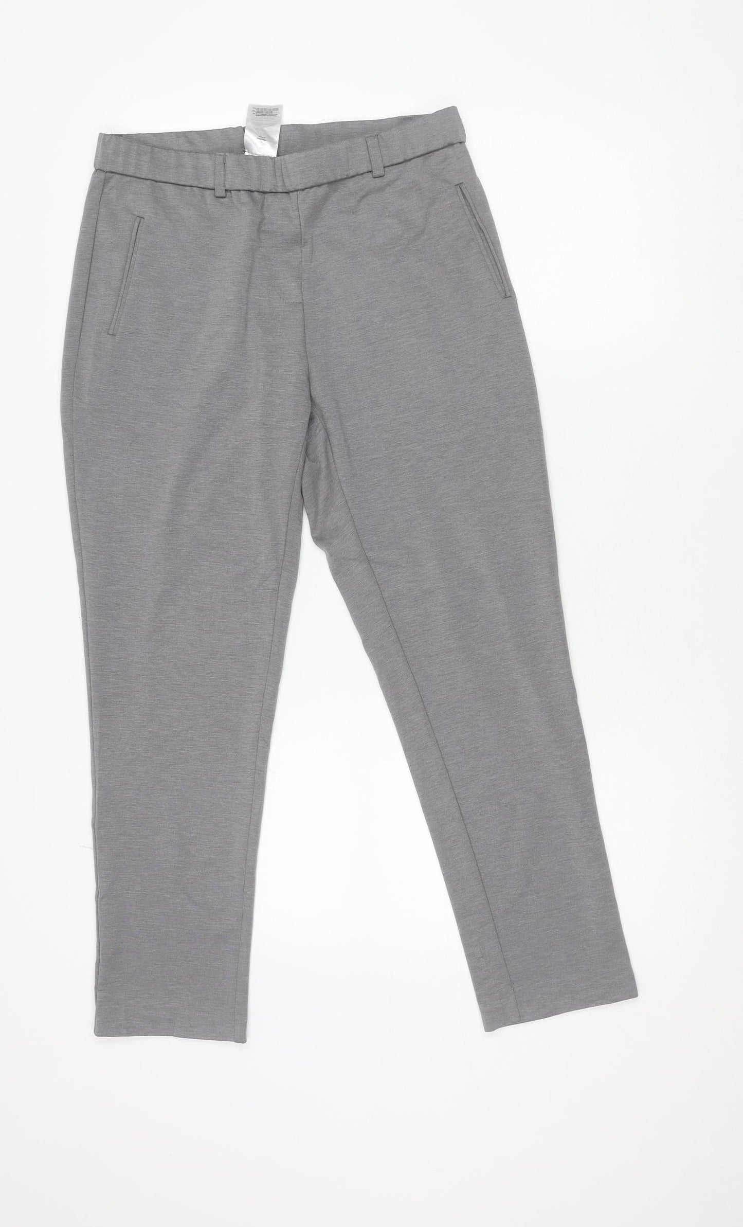 Damart Men Grey L Regular Fit Chino Trousers Elastic Waist