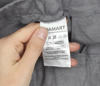 Damart Men Grey L Regular Fit Chino Trousers Elastic Waist