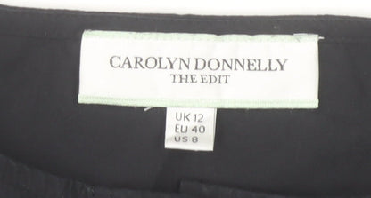 Carolyn Donnelly Womens Black Blouse UK 12 Long Sleeve Cotton