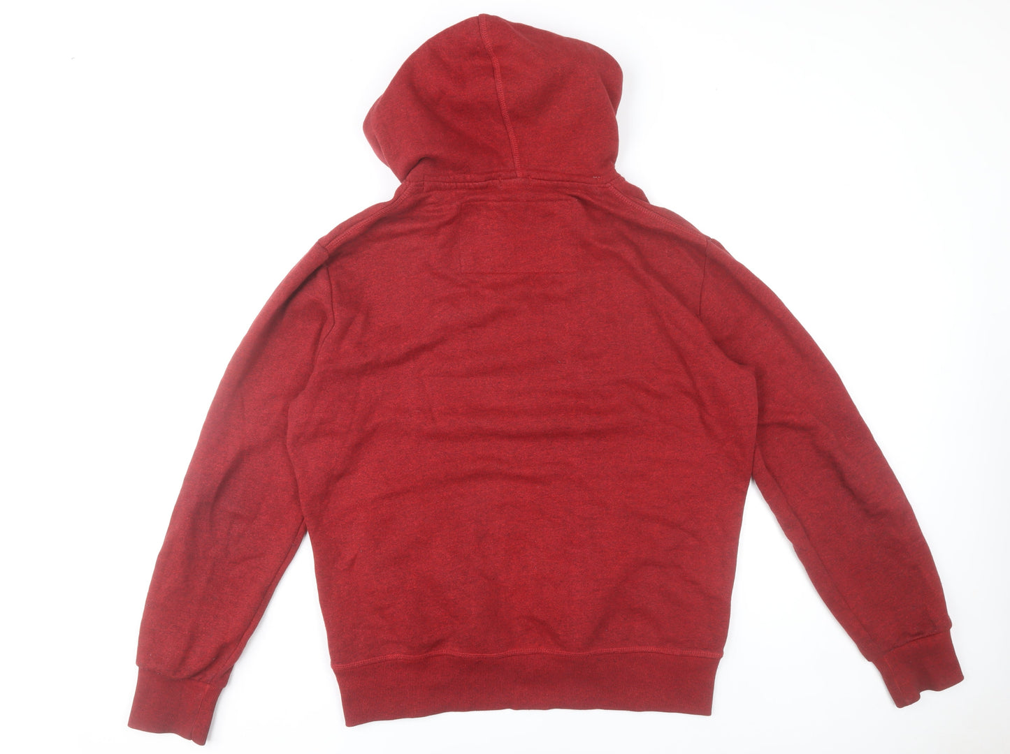 Superdry Mens Red Pullover Hoodie XL Fleece Logo Pocket Casual