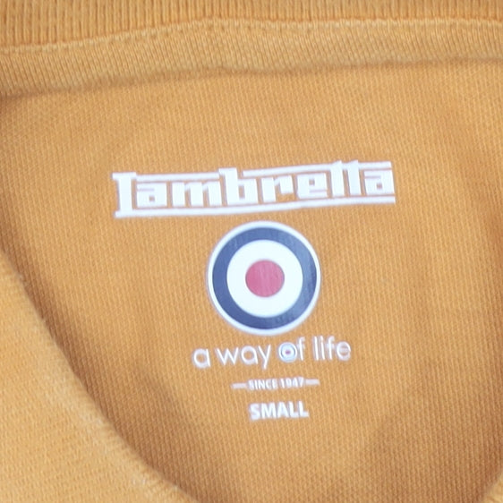Lambretta Men’s Orange Small Polo Shirt Cotton Retro Casual