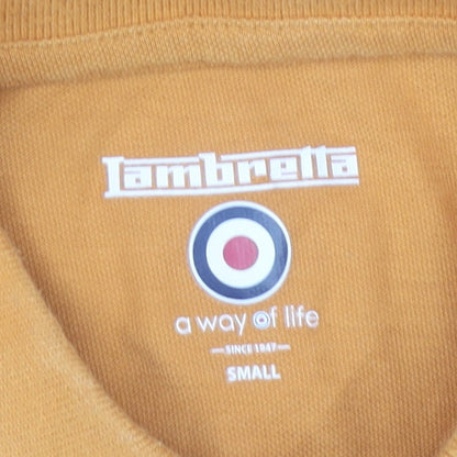 Lambretta Men’s Orange Small Polo Shirt Cotton Retro Casual