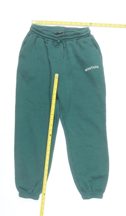 Dunnes Stores Women’s Green Sweatpants Size S Elastic Waist Logo