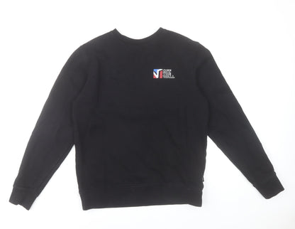 Vans Women's Black Small Sweatshirt Crew Neck Cotton Logo Print