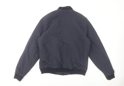 Topman Men’s Blue Bomber Jacket M 38-40" Regular Fit Polyester Lined