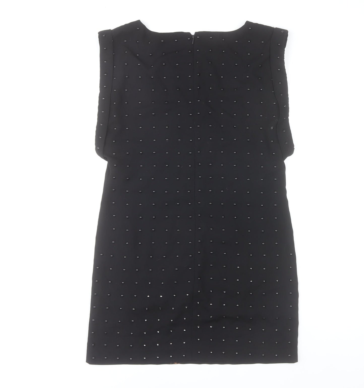 Warehouse Women’s Black Beaded Sheath Dress Size 8 Party Knee Length