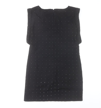 Warehouse Women’s Black Beaded Sheath Dress Size 8 Party Knee Length