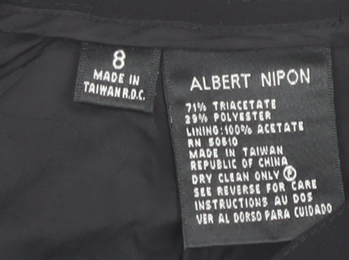 Albert Nipon Womens Black Size 8 Pencil Skirt Workwear Lined
