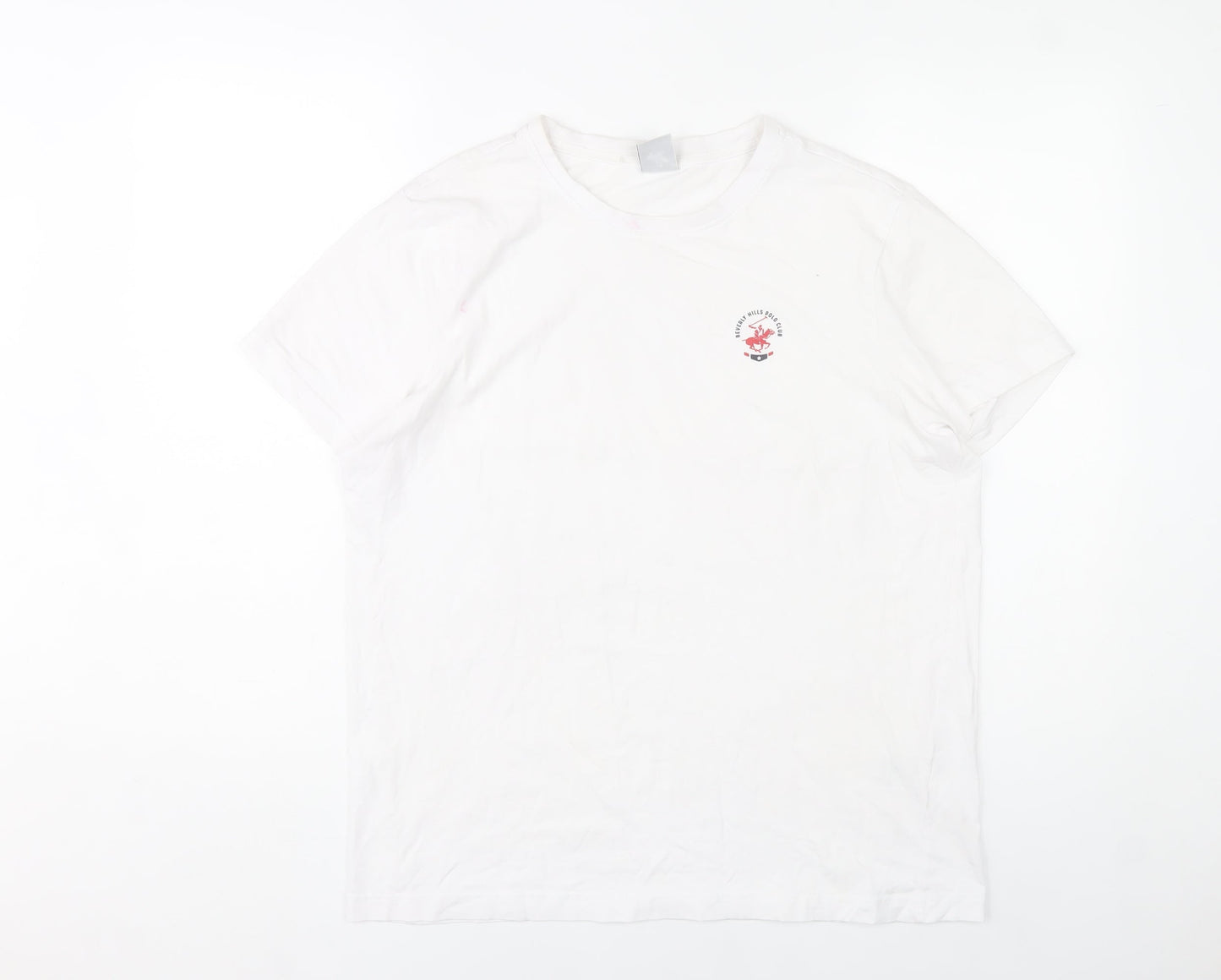 Beverly Hills Polo Club Men's White M Crew Neck Cotton T-Shirt
