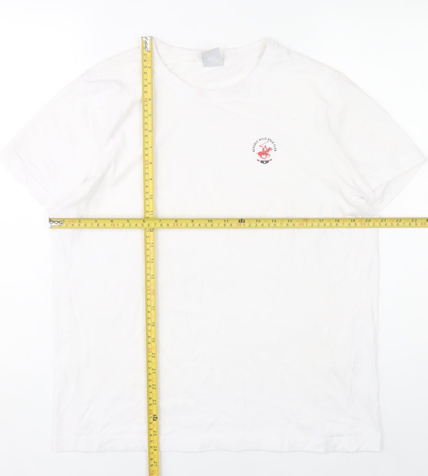 Beverly Hills Polo Club Men's White M Crew Neck Cotton T-Shirt