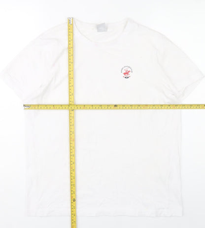Beverly Hills Polo Club Men's White M Crew Neck Cotton T-Shirt