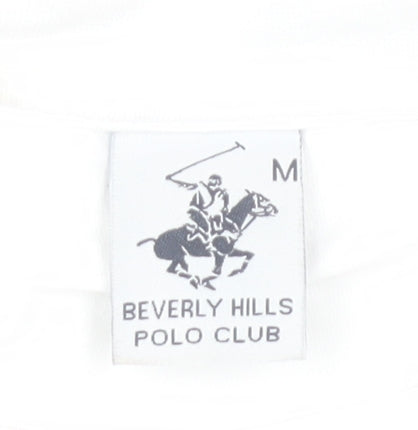 Beverly Hills Polo Club Men's White M Crew Neck Cotton T-Shirt