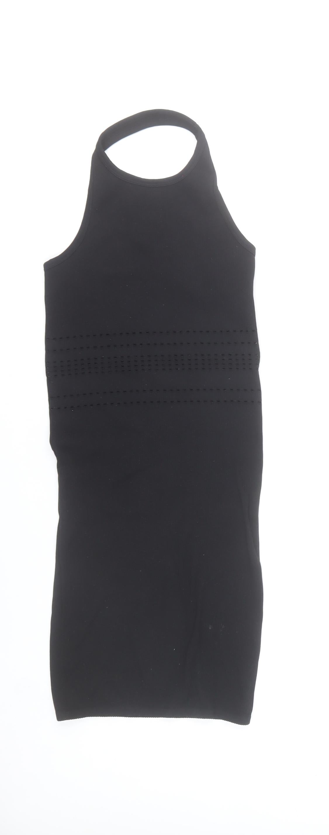 Bershka Women’s Black Sleeveless Bodycon Mini Dress XS-S