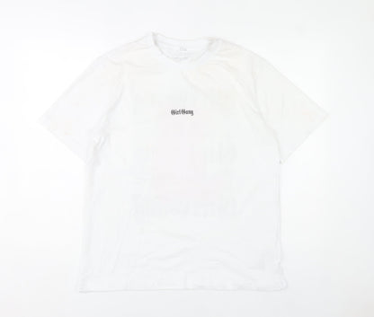 Miss Tee Women White Cotton Graphic Girl Gang T-Shirt Size M