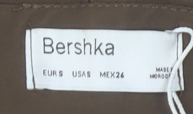 Bershka Women Brown Short Pencil Skirt S High Rise Lace Up