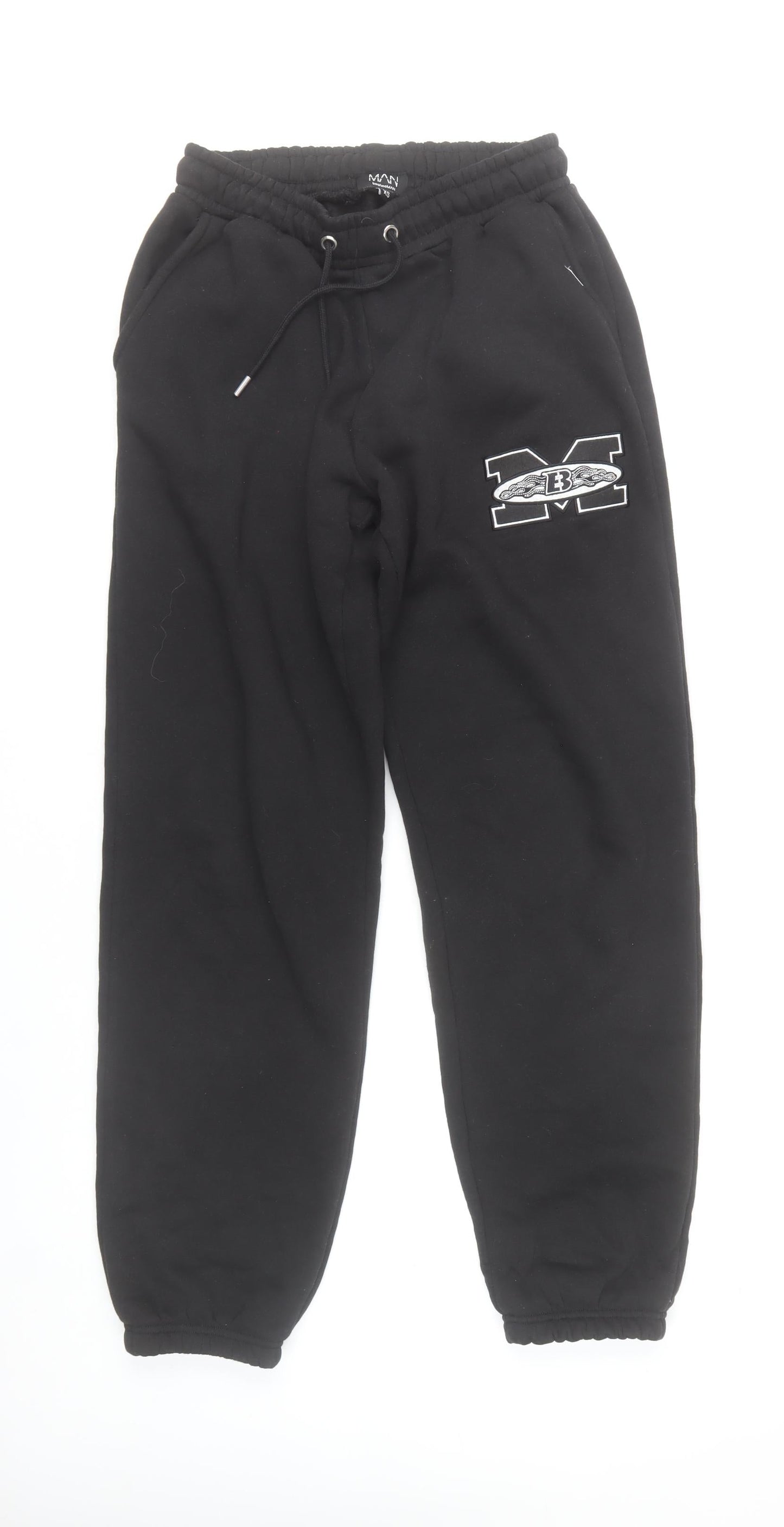 boohooMAN Mens Black XS Sweatpants Joggers Casual Fleece