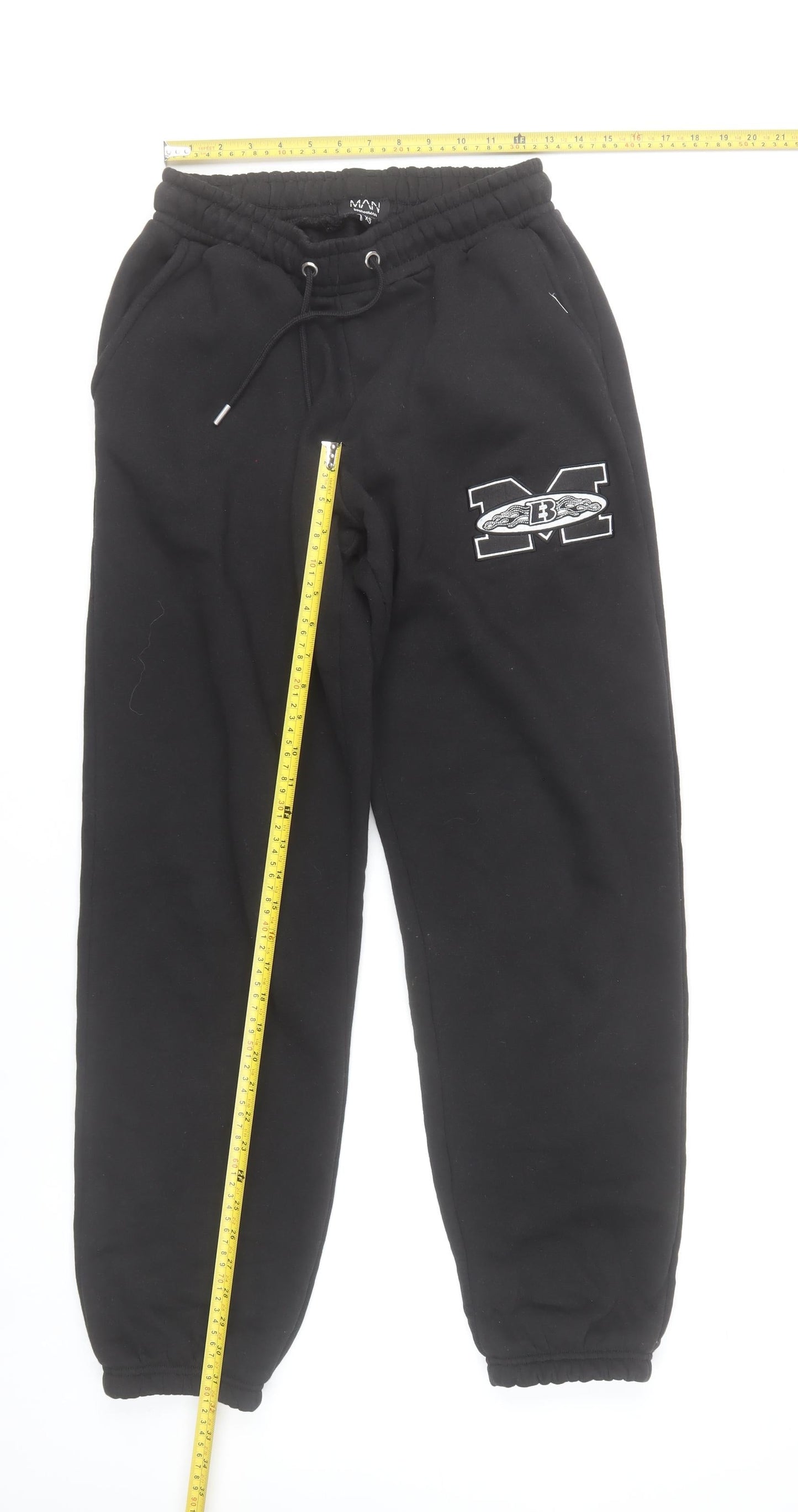 boohooMAN Mens Black XS Sweatpants Joggers Casual Fleece